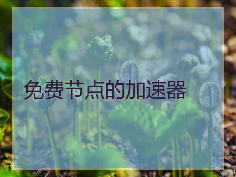 免费节点的加速器