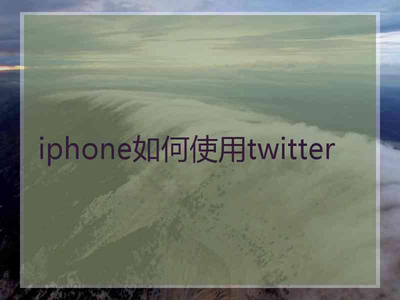 iphone如何使用twitter