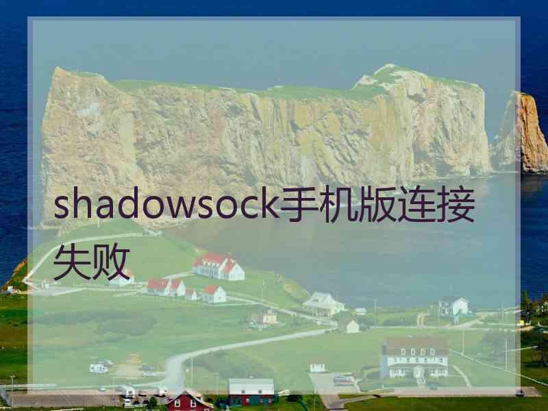 shadowsock手机版连接失败