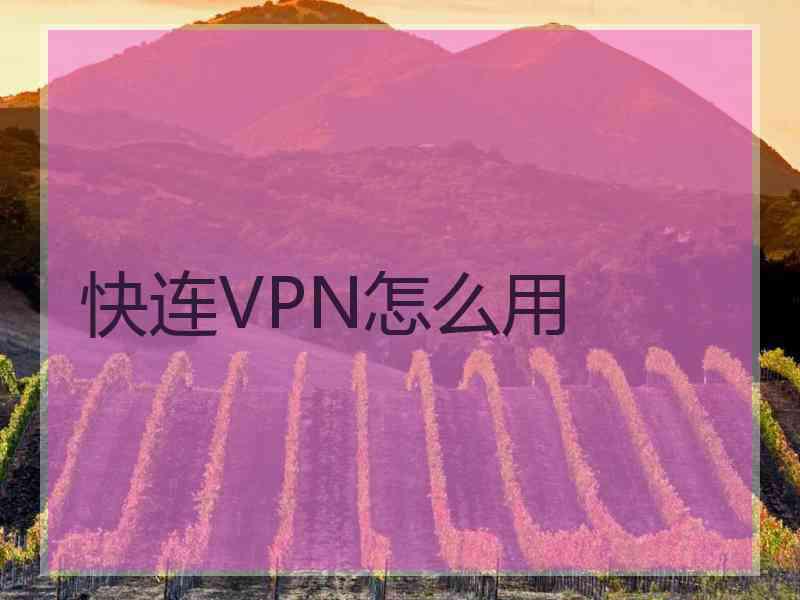 快连VPN怎么用