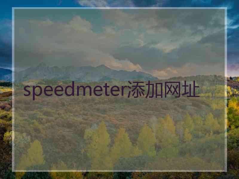 speedmeter添加网址