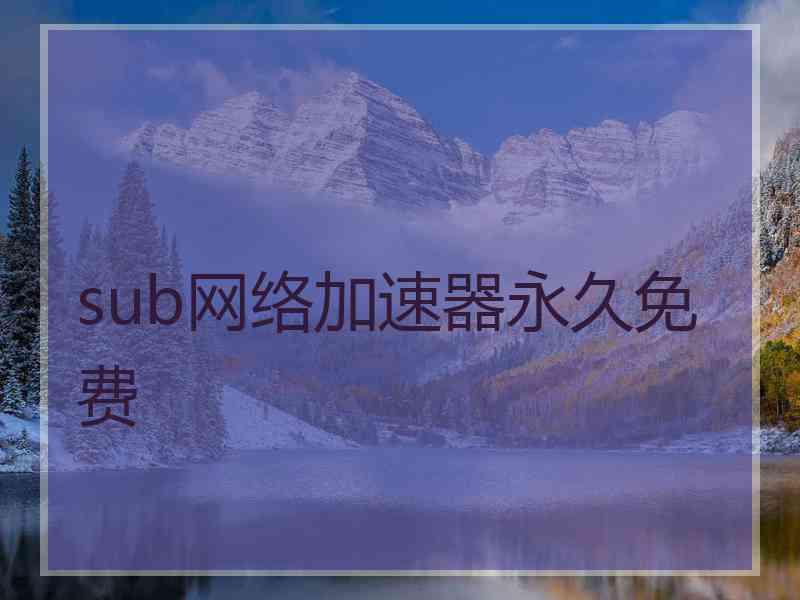 sub网络加速器永久免费