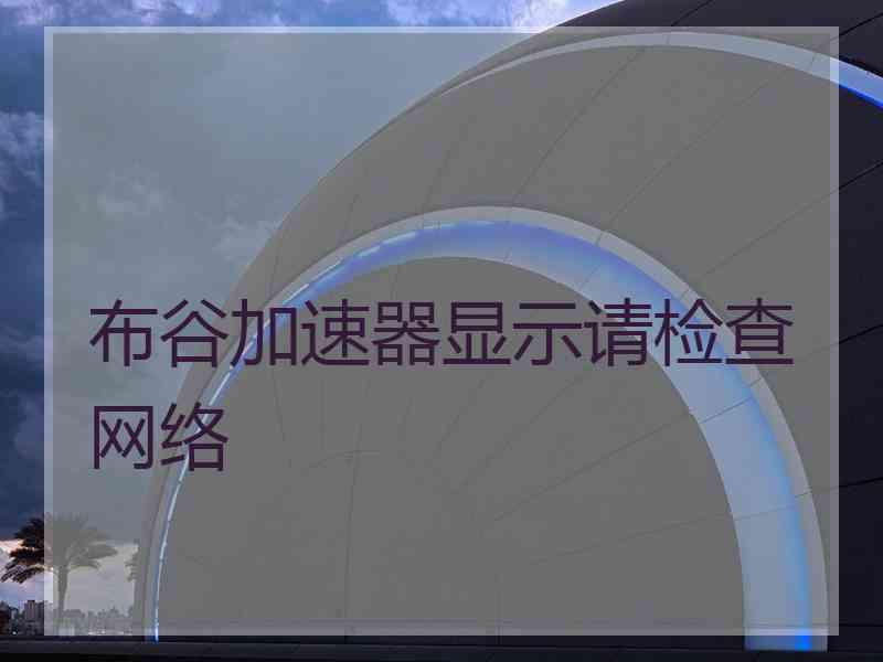 布谷加速器显示请检查网络