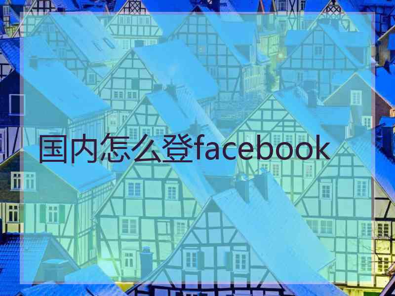 国内怎么登facebook