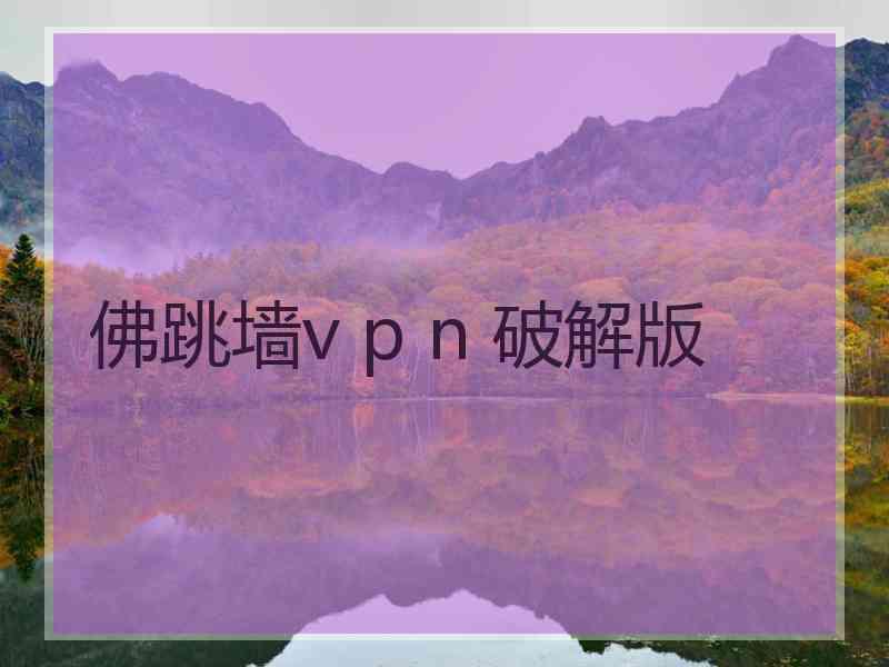 佛跳墙v p n 破解版