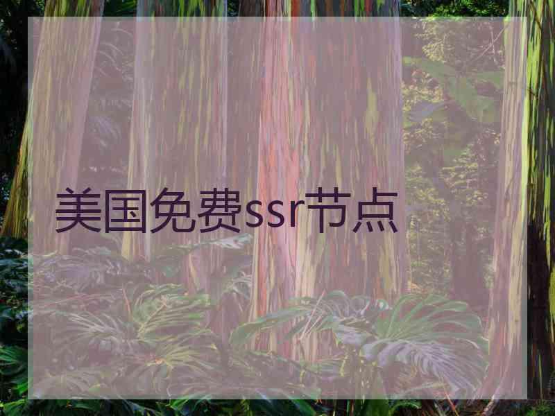 美国免费ssr节点