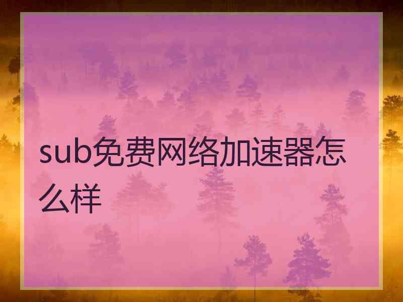 sub免费网络加速器怎么样