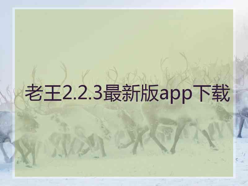 老王2.2.3最新版app下载