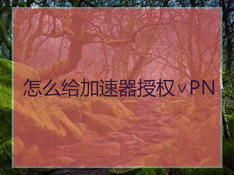 怎么给加速器授权∨PN