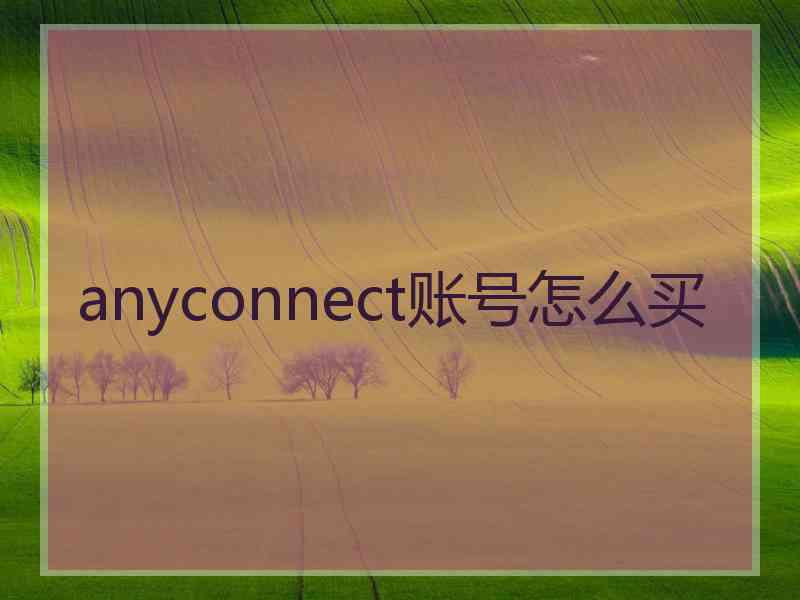 anyconnect账号怎么买