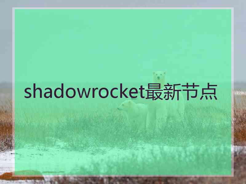 shadowrocket最新节点