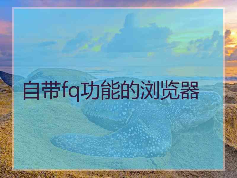 自带fq功能的浏览器