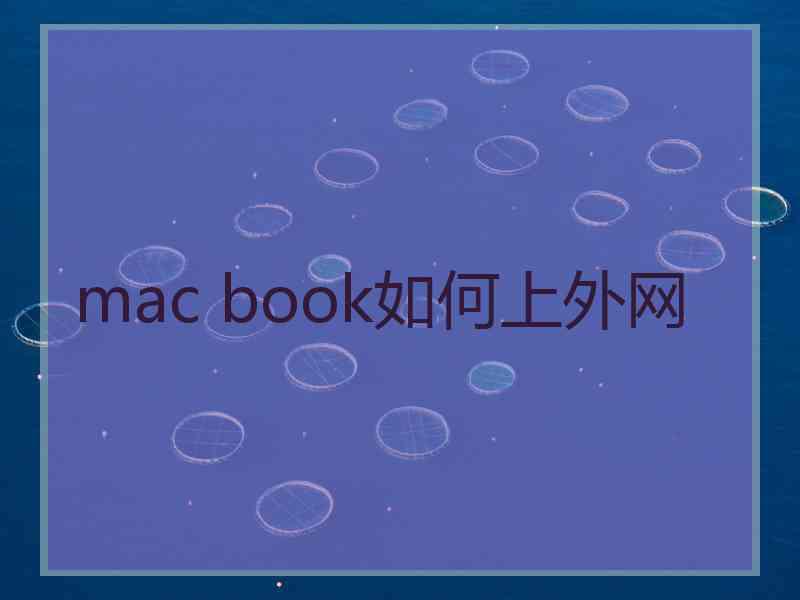 mac book如何上外网