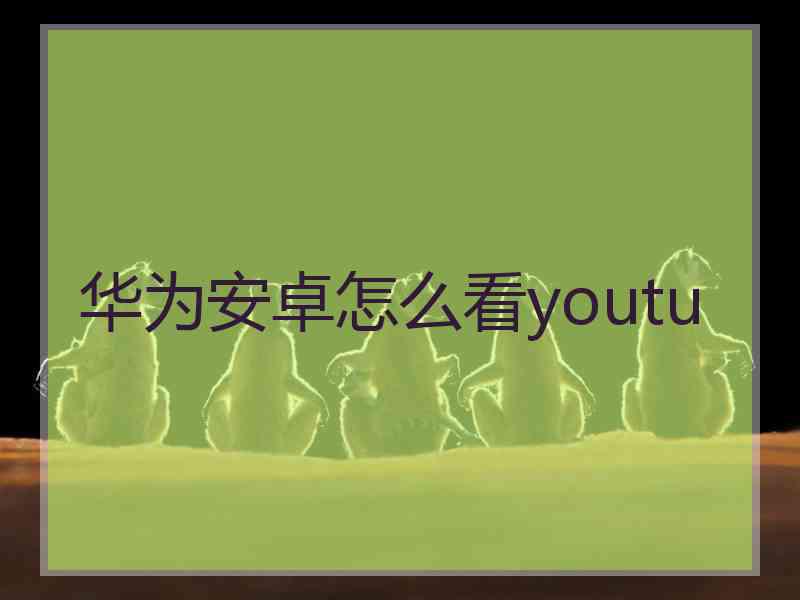 华为安卓怎么看youtu