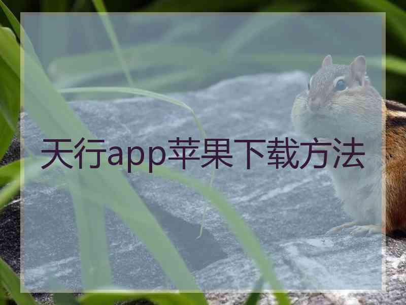 天行app苹果下载方法