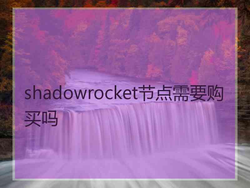 shadowrocket节点需要购买吗