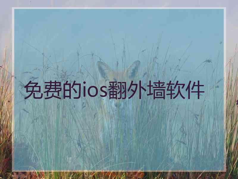 免费的ios翻外墙软件