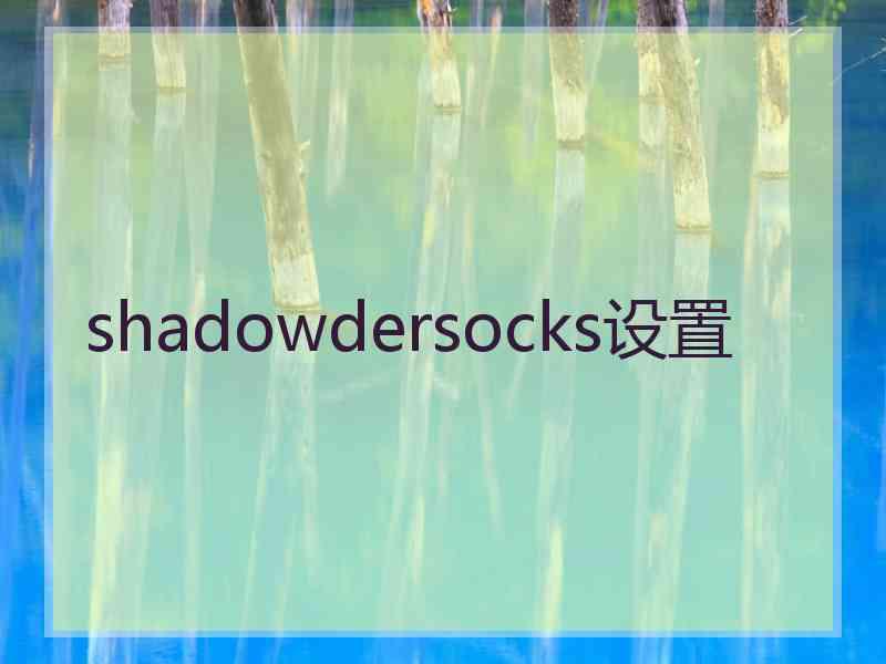 shadowdersocks设置