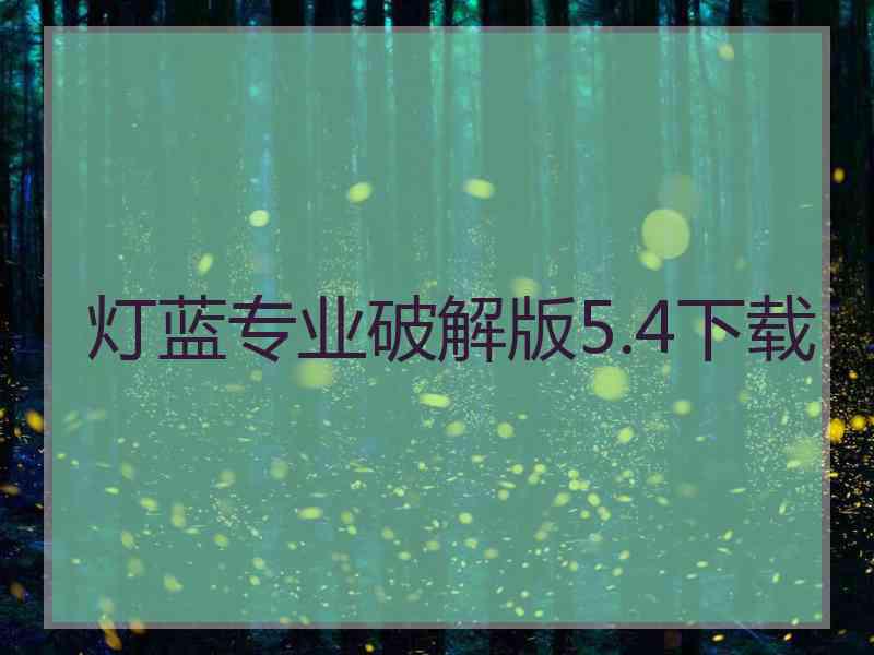 灯蓝专业破解版5.4下载