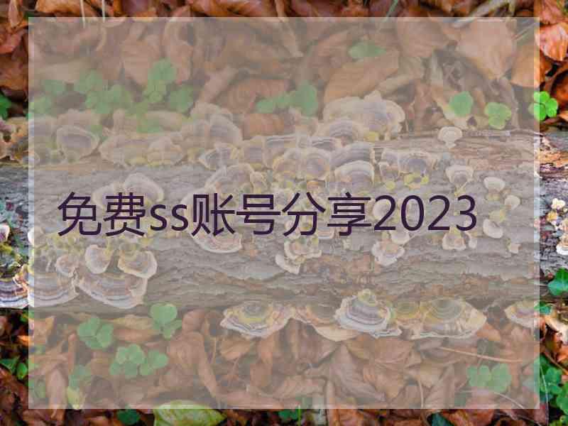 免费ss账号分享2023