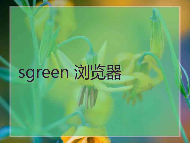 sgreen 浏览器