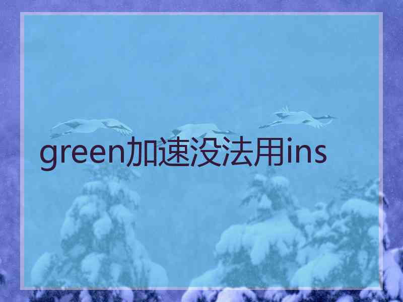 green加速没法用ins