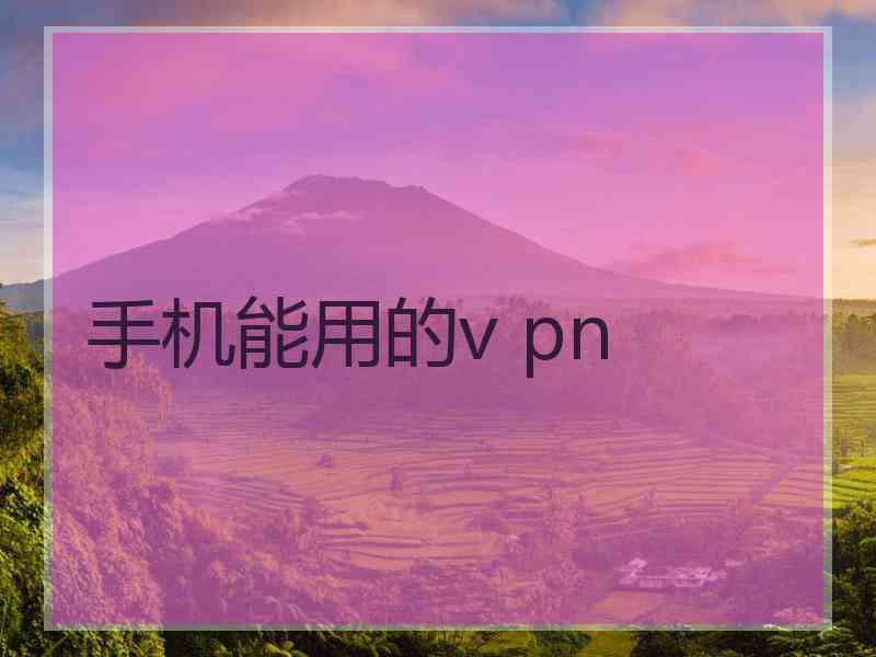 手机能用的v pn