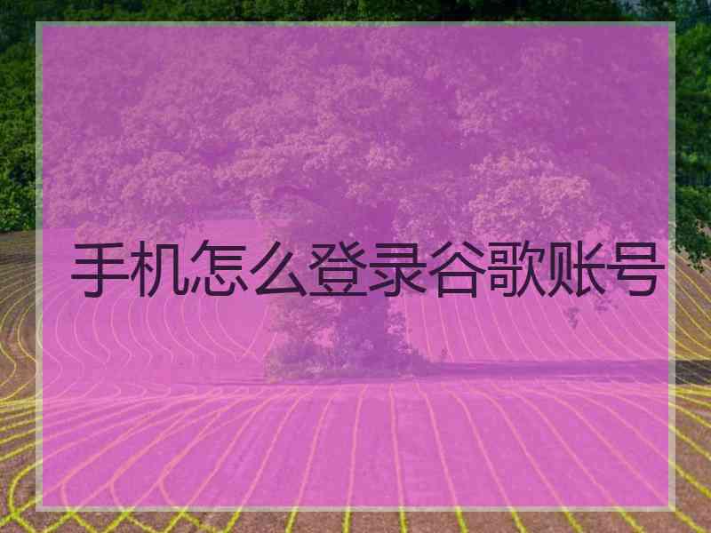 手机怎么登录谷歌账号