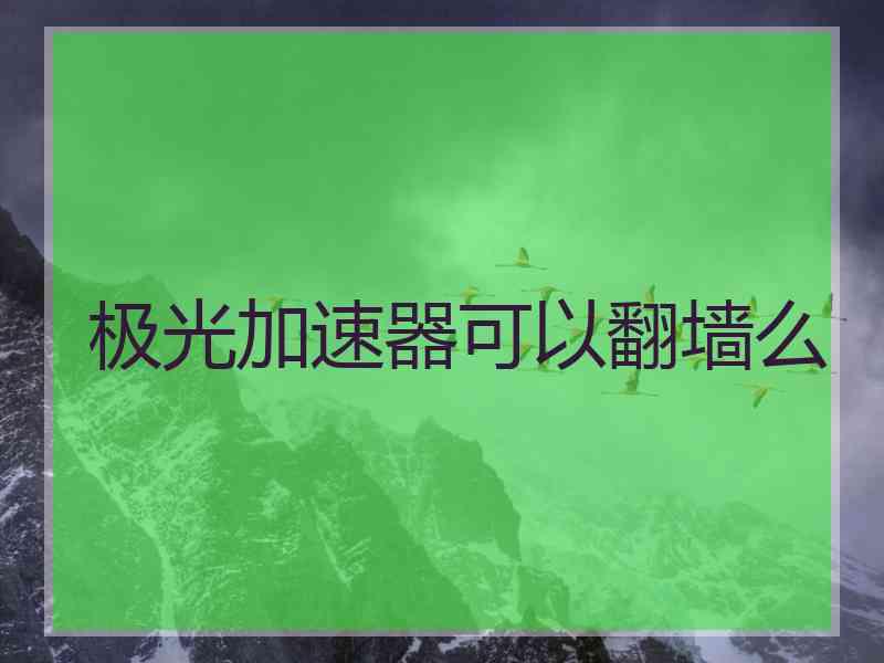 极光加速器可以翻墙么