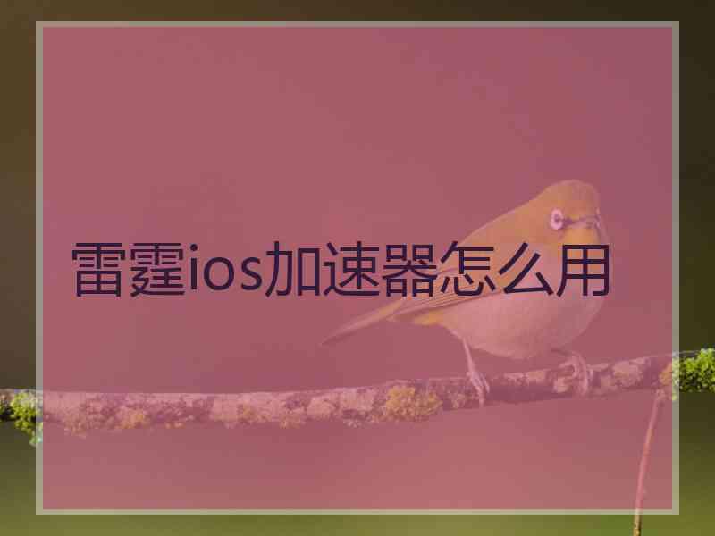 雷霆ios加速器怎么用