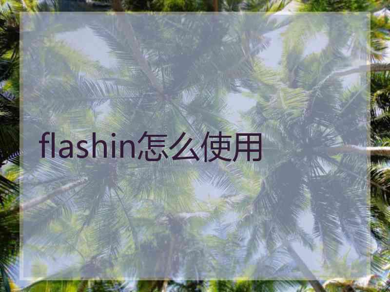 flashin怎么使用