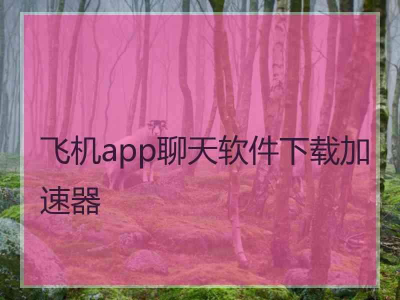 飞机app聊天软件下载加速器