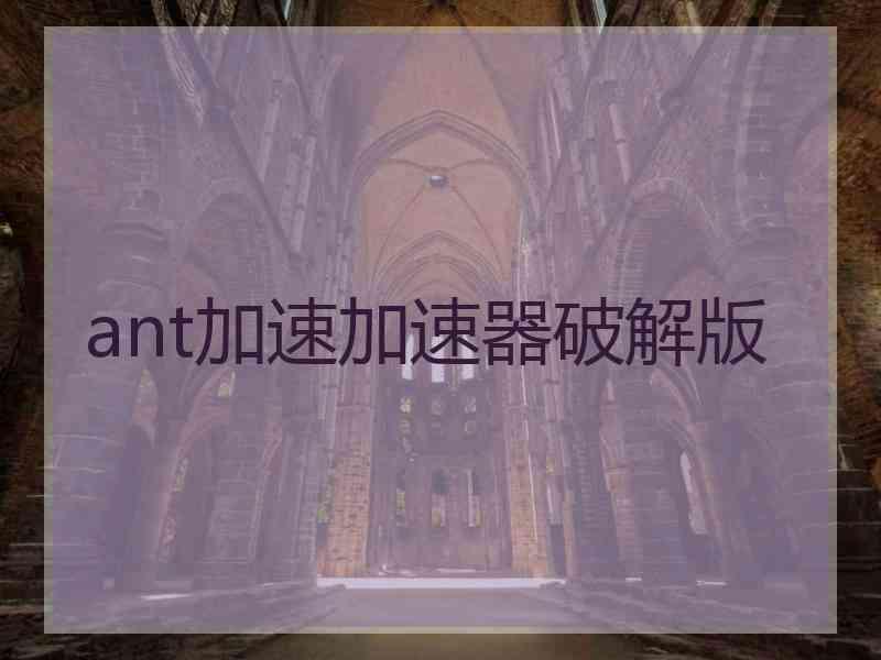 ant加速加速器破解版