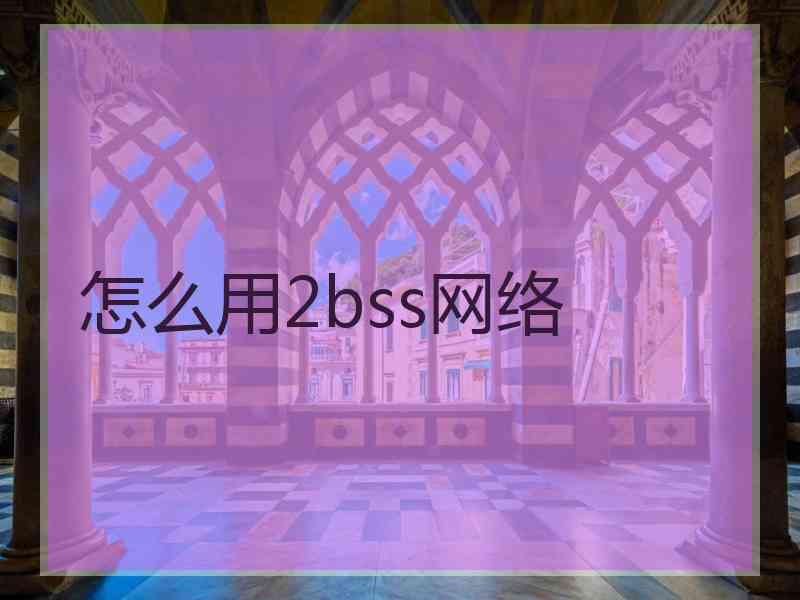 怎么用2bss网络