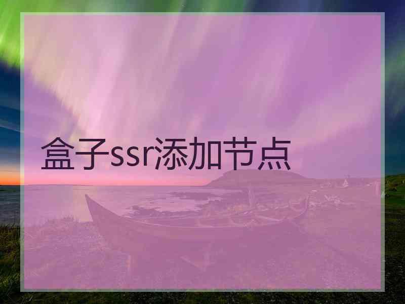 盒子ssr添加节点