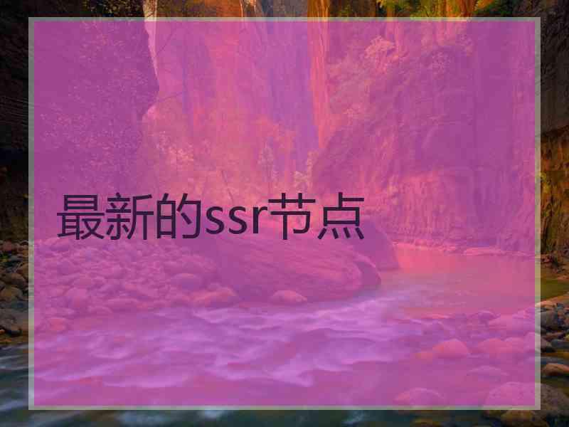 最新的ssr节点