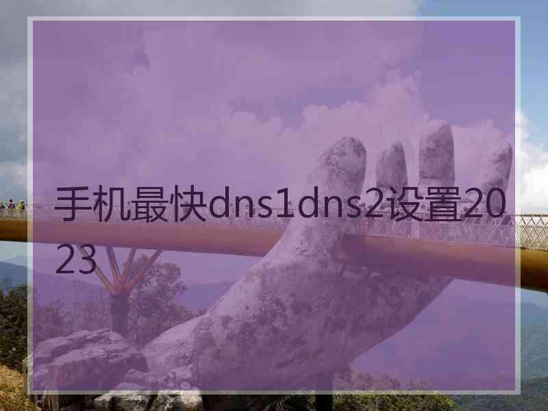 手机最快dns1dns2设置2023