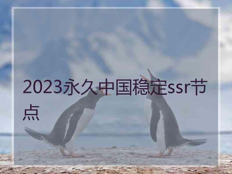 2023永久中国稳定ssr节点