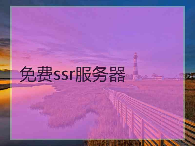 免费ssr服务器