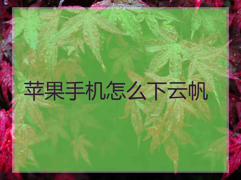 苹果手机怎么下云帆