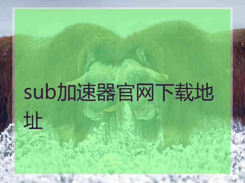 sub加速器官网下载地址