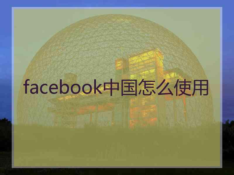 facebook中国怎么使用