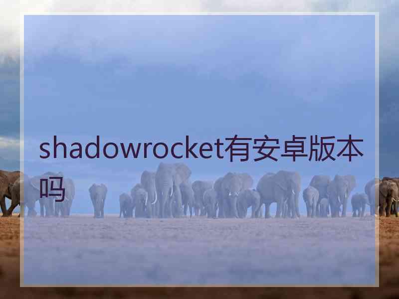 shadowrocket有安卓版本吗