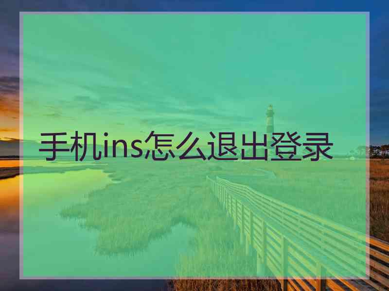 手机ins怎么退出登录