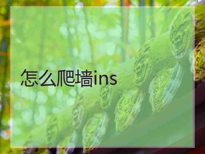 怎么爬墙ins