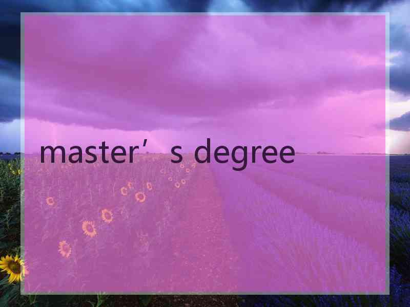 master’s degree