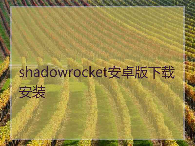 shadowrocket安卓版下载安装