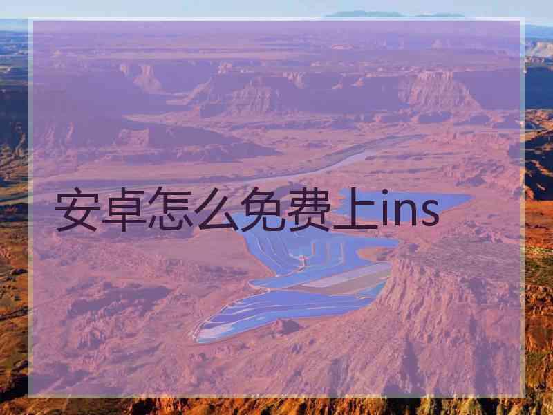 安卓怎么免费上ins