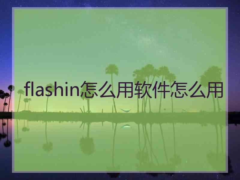 flashin怎么用软件怎么用