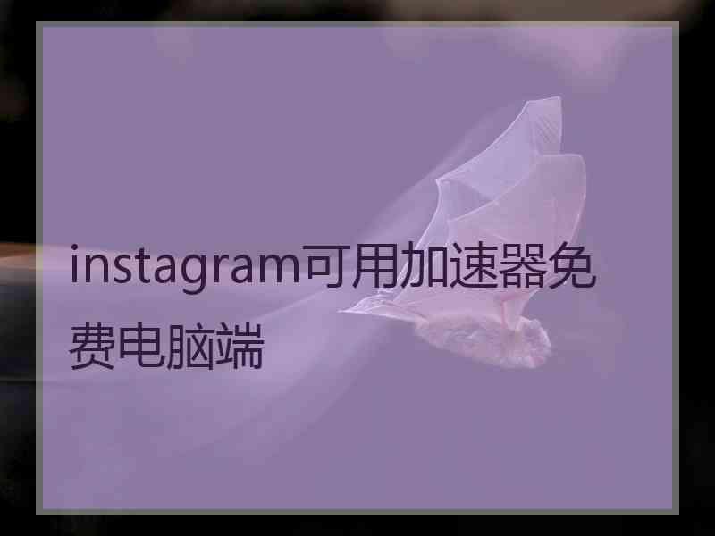 instagram可用加速器免费电脑端